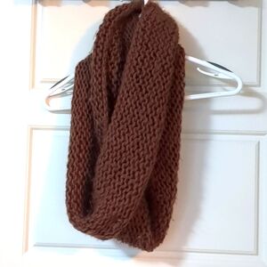 Hand Knit Purple Winter Circle Scarf